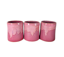 Load image into Gallery viewer, purple pink blue or aqua pottery cups "highball glass", ceramic cup jewel tones
