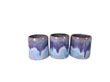 Load image into Gallery viewer, purple pink blue or aqua pottery cups "highball glass", ceramic cup jewel tones
