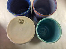 Load image into Gallery viewer, purple pink blue or aqua pottery cups "highball glass", ceramic cup jewel tones
