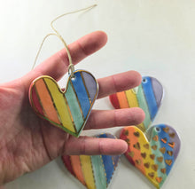 Load image into Gallery viewer, holiday ornament rainbow heart with real gold, Christmas ornament
