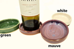 pottery wine bottle coasters, various colors, FREE SHIPPING