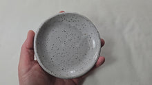 Load and play video in Gallery viewer, pottery dish speckled white, FREE SHIPPING, small ceramic dish
