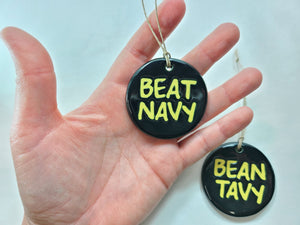 BEAT NAVY or "Bean Tavy" Christmas ornament - FREE SHIPPING
