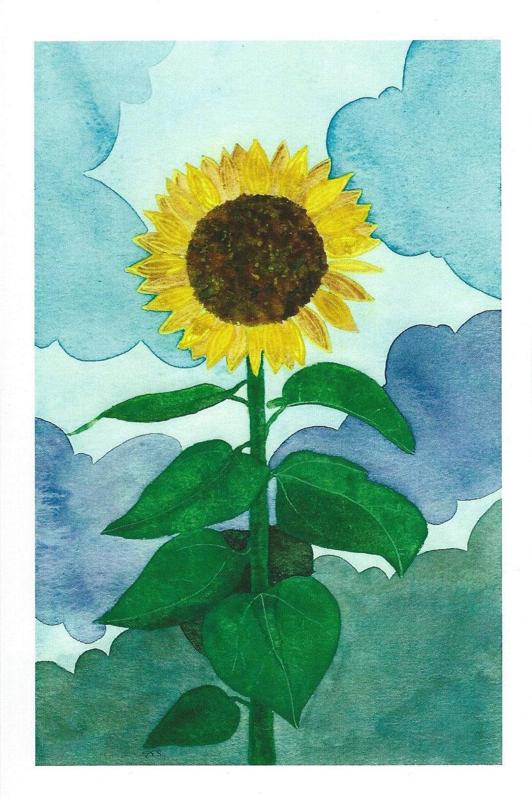watercolor sunflower PRINT 