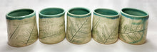 Load image into Gallery viewer, small pottery cup - FREE SHIPPING - wheel-thrown &amp; fern-impressed

