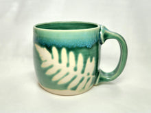 Load image into Gallery viewer, big pottery mug - FREE SHIPPING - handmade ceramic fern mug
