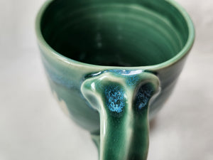big pottery mug - FREE SHIPPING - handmade ceramic fern mug