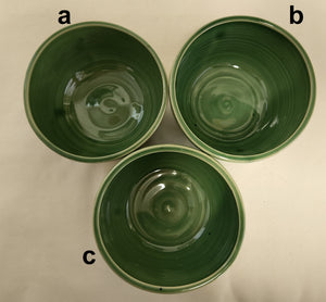 pottery oatmeal bowl - FREE SHIPPING - handmade ceramic green fern bowl