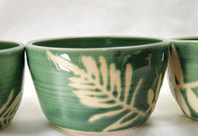Load image into Gallery viewer, pottery oatmeal bowl - FREE SHIPPING - handmade ceramic green fern bowl
