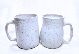 speckled white pottery mug - FREE SHIPPING - handmade ceramic coffee mug