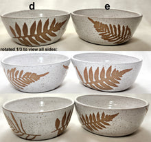 Load image into Gallery viewer, pottery soup bowl - FREE SHIPPING - ferns with white speckle
