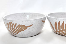 Load image into Gallery viewer, pottery soup bowl - FREE SHIPPING - ferns with white speckle
