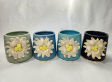 Load image into Gallery viewer, small pottery cup - FREE SHIPPING - wheel thrown with sculpted flower
