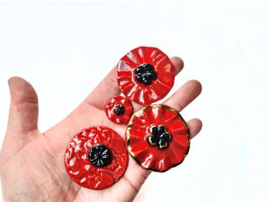 poppy pin, various sizes - FREE SHIPPING