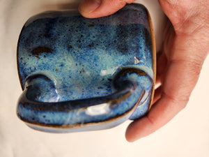 blue pottery mug - FREE SHIPPING - coffee mug